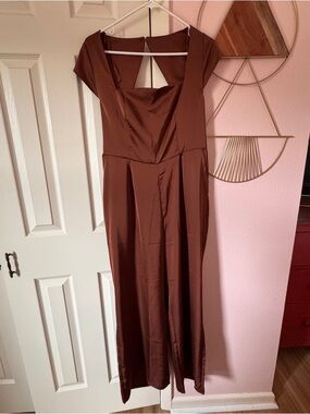 Old Navy Brown Cap-Sleeve Jumpsuit